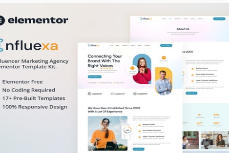 Product Image - Influexa – Influencer Marketing Agency Elementor Template Kit