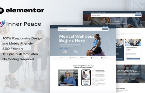 Product Image - InnerPeace – Mental Health Care Elementor Template Kit