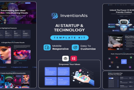 Product Image - InventionAIs – AI Startups & Technology Elementor Template Kit