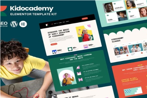 Product Image - Kidocademy – Kindergarten & Preschool Elementor Template Kits