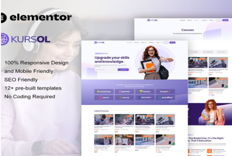 Product Image - Kursol – Online Course & Education Elementor Pro Template Kit