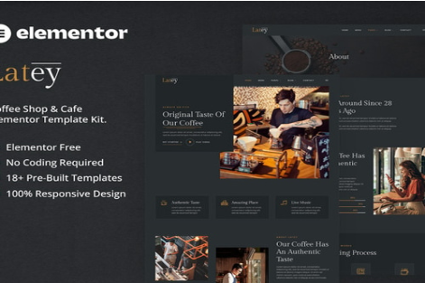 Product Image - Latey – Coffee Shop & Cafe Elementor Template Kit