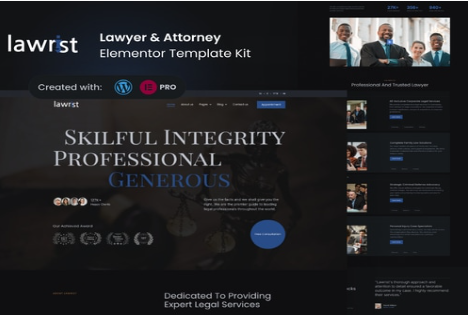 Lawrist - Lawyer & Attorney Elementor Pro Template Kit