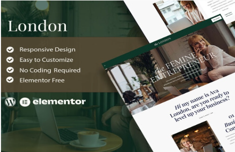 Product Image - London – Feminine Business Coach Elementor Template Kit