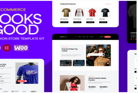 Product Image - LooksGood – T-shirt Store Elementor Pro Template Kit