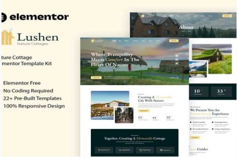 Product Image - Lushen – Nature Cottage Elementor Template Kit