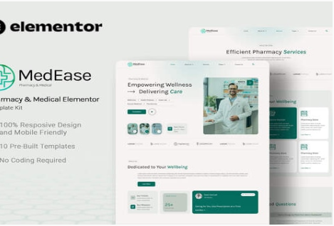 Product Image - MedEase – Pharmacy & Medical Elementor Template Kit Product Image - MedEase – Pharmacy & Medical Elementor Template Kit