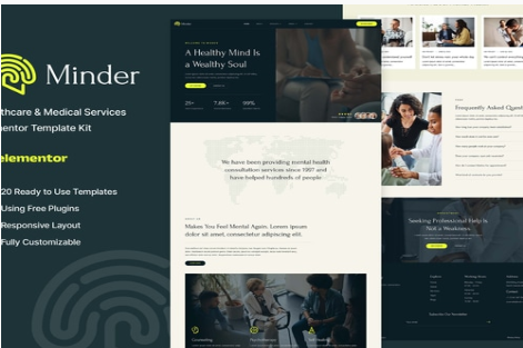 Product Image - Minder – Mental Health & Therapy Elementor Template Kit Product Image - Minder – Mental Health & Therapy Elementor Template Kit