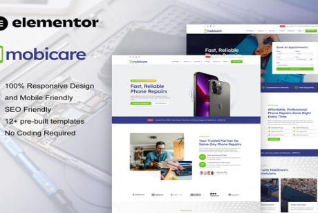 Product Image - MobiCare – Mobile Phone & Computer Repair Elementor Pro Template Kit