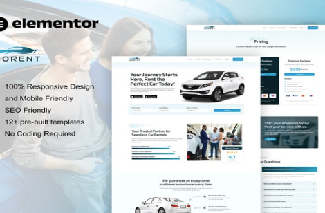 Product Image - Morent – Car Rental Elementor Pro Template Kit