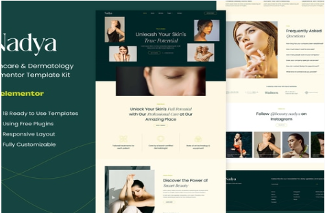 Product Image - Nadya – Skincare & Dermatology Elementor Template Kit