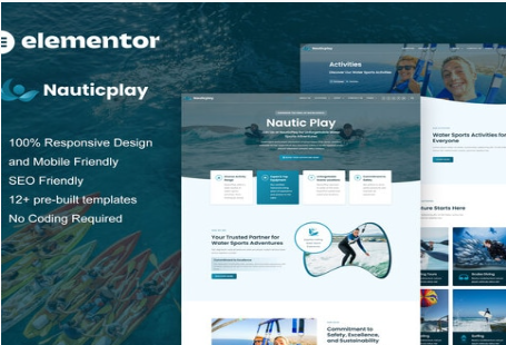 Product Image - NauticPlay – Water Sports & Surfing Elementor Pro Template Kit