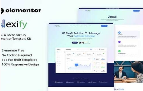 Product Image - Nexify – SaaS & Tech Startup Elementor Template Kit