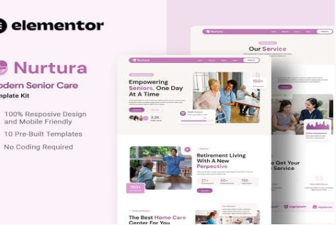 Product Image - Nurtura – Modern Senior Care Elementor Template Kit