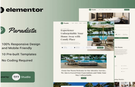 Product Image - Paradista – Luxurious Accommodation Elementor Template Kit