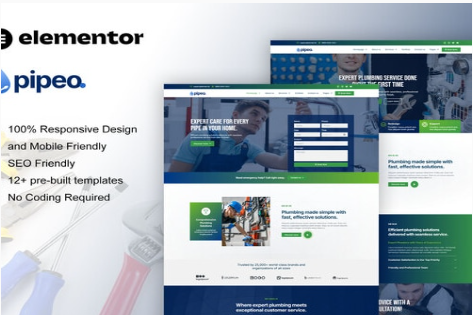 Product Image - Pipeo – Plumbing Service Elementor Pro Template Kit