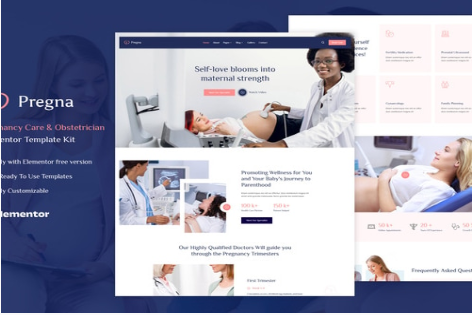 Product Image - Pregna – Prenatal Care & Obstetrician Elementor Template Kit