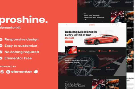 Product Image - Proshine – Car Detailing & Auto Service Elementor Template Kit Product Image - Proshine – Car Detailing & Auto Service Elementor Template Kit