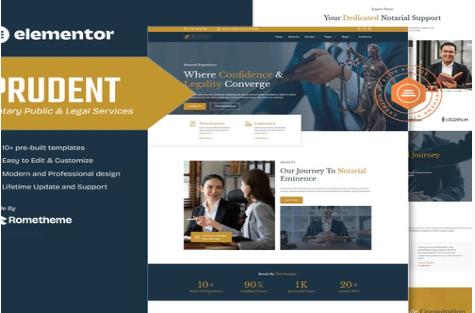 Product Image - Prudent – Notary Public & Legal Services Elementor Template Kit