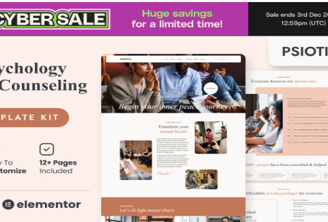 Product Image - Psiotix – Psychologist & Hypnotherapy Elementor Templates