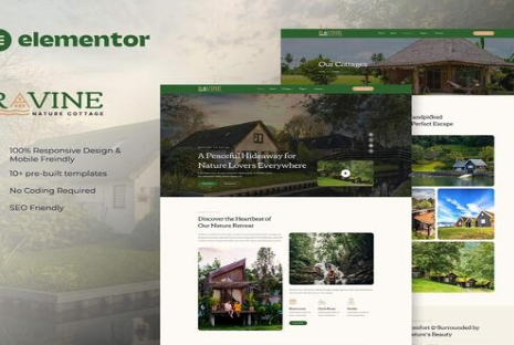 Product Image - Ravine – Nature Cottage Elementor Template Kit
