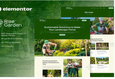 Product Image - Risegarden – Landscape & Gardening Service Elementor Template Kit