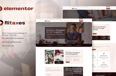 Product Image - Ritaxes – Tax Advisor & Financial Consulting Elementor Template Kit