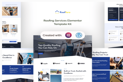Product Image - Rooffero – Roofing Services Elementor Template Kit