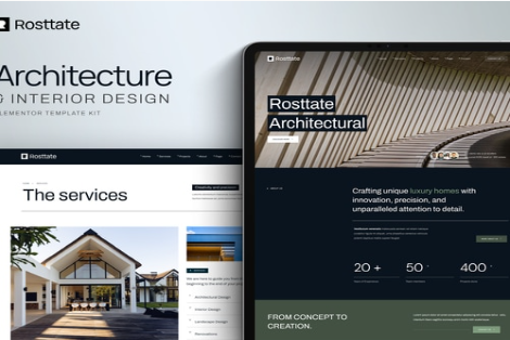 Product Image - Rosttate – Architecture & Interior Design Elementor Template Kit