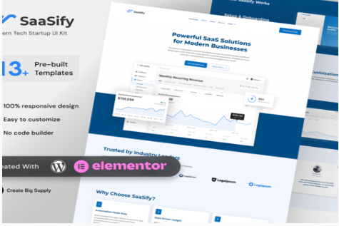 Product Image - SaaSify – Modern Tech Startup Elementor Template Kit Product Image - SaaSify – Modern Tech Startup Elementor Template Kit