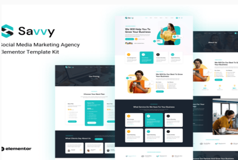 Product Image - Savvy – Social Media Marketing Agency Elementor Template Kit