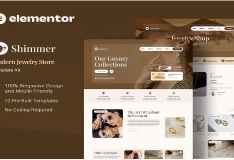 Product Image - Shimmer – Modern Jewelry Store Elementor Template Kit