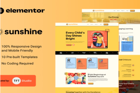 Product Image - Sunshine – Cheerful Daycare Elementor Template Kit