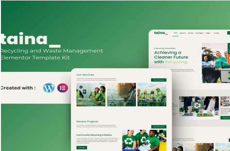 Product Image - Taina – Recycling and Waste Management Elementor Template Kit