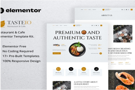 Product Image - Tasteio – Restaurant & Cafe Elementor Template Kit