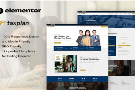 Product Image - TaxPlan – Tax Advisor & Financial Consulting Elementor Pro Template Kit Product Image - TaxPlan – Tax Advisor & Financial Consulting Elementor Pro Template Kit