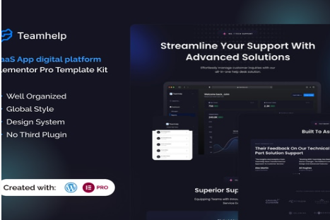 Product Image - Teamhelp – Help Desk SaaS Elementor Pro Template Kit