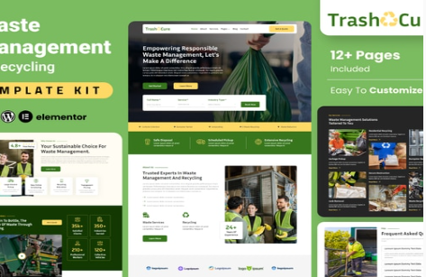 Trashcure – Waste Management & Recycling Service Elementor Template Kit