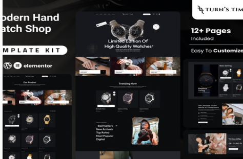 Product Image - Turnstime – Modern Hand Watch Shop eCommerce Elementor Pro Template Kit