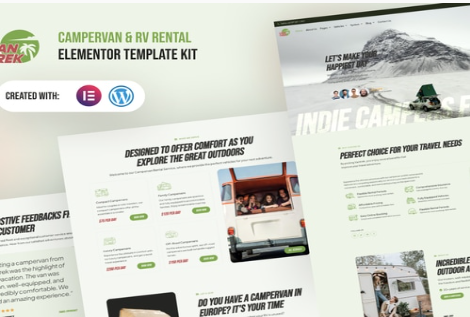 VanTrek - Campervan & RV Rental Elementor Pro Template Kit