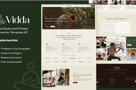 Product Image - Vidda – Yoga Studio & Fitness Elementor Template Kit