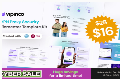Vipinco - VPN Proxy Security Elementor Pro Template Kit