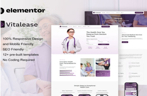 Product Image - Vitalease – Health Care & Medical Elementor Template Kit