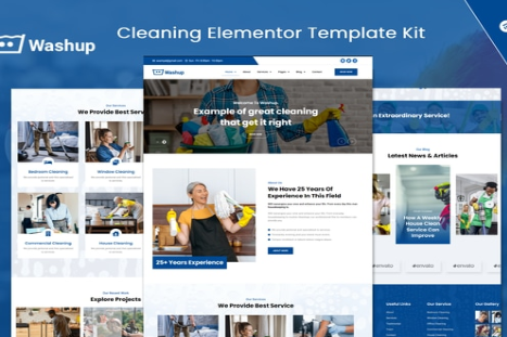 Product Image - Washup- Cleaning Services Elementor Template Kit 1.0