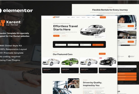 Product Image - Xarent – Car Rental Elementor Template Kit