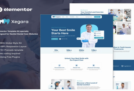 Product Image - Xegara – Dentist Dental Care Elementor Template Kit