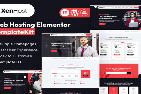 Product Image - XenHost – Web Hosting Elementor Template Kit