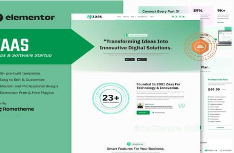 Product Image - Zaas – Apps & Software Startup Elementor Template Kit