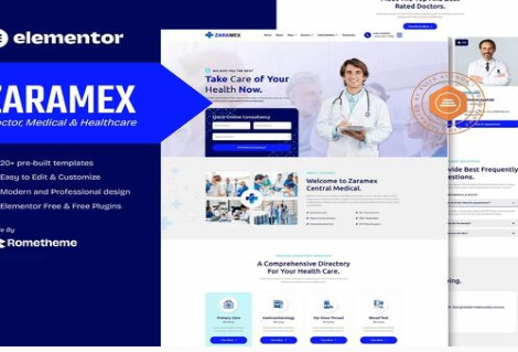 Product Image - Zaramex – Doctor, Medical & Healthcare Elementor Template Kit Product Image - Zaramex – Doctor, Medical & Healthcare Elementor Template Kit
