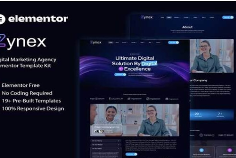 Product Image - Zynex – Digital Marketing Agency Elementor Template Kit